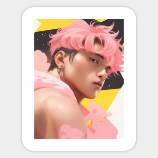 Bara Pink Anime Sticker